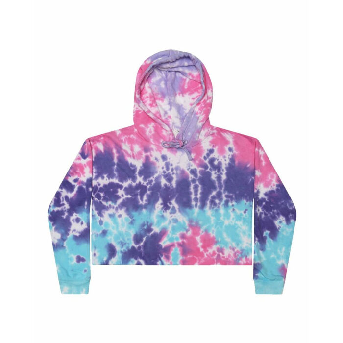 Women's Tie-Dyed Crop Hooded Sweatshirt Thumbnail