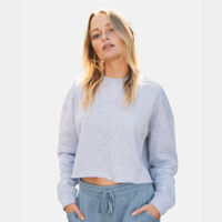 Women's Lightweight Crop Crewneck Sweatshirt Thumbnail