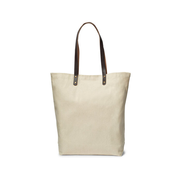 Urban Cotton Tote Bag with Leather Handles Thumbnail