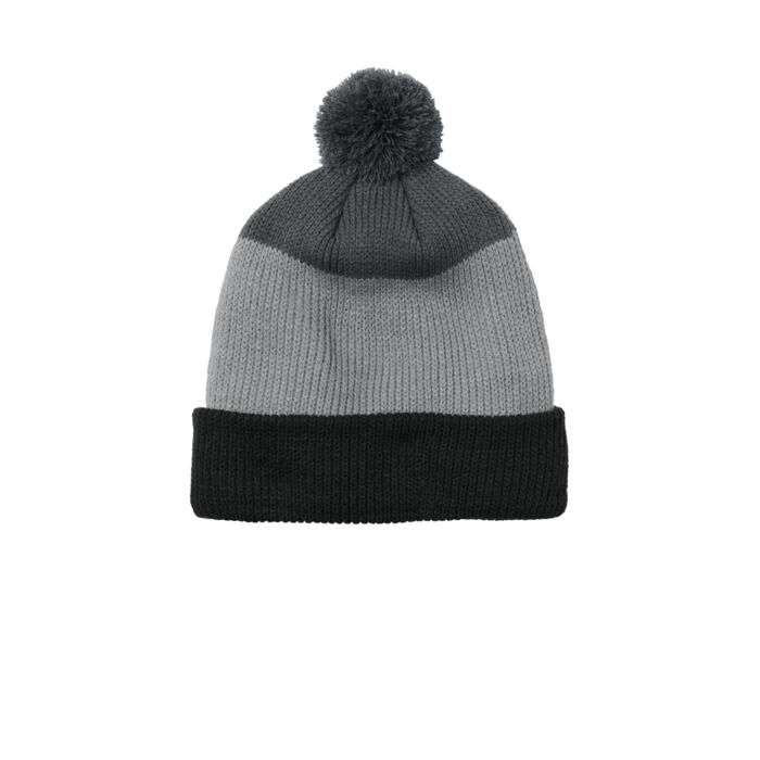 Cozy Striped Pom Beanie Thumbnail