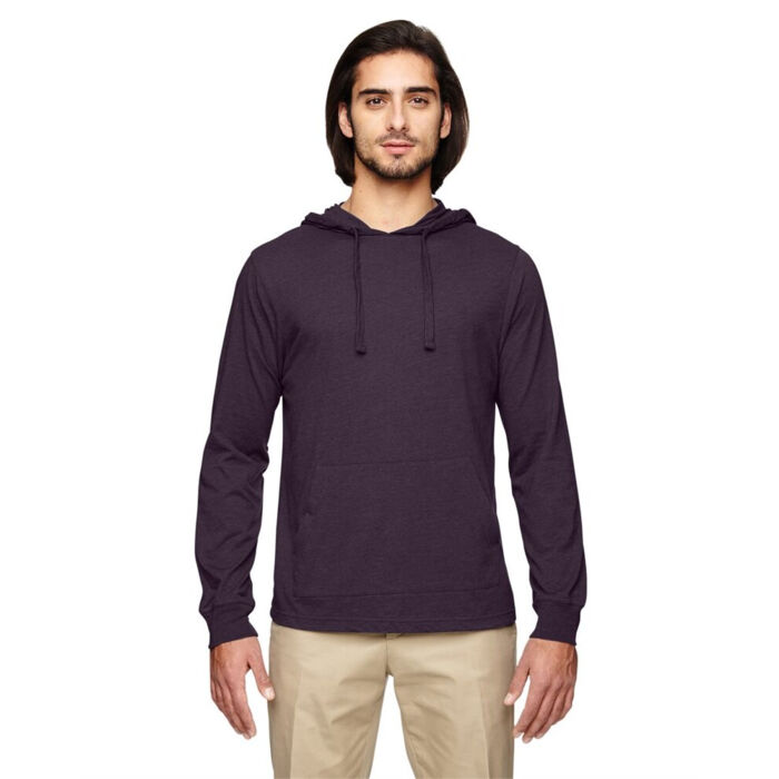 Unisex Eco Jersey Pullover Hooded Long Sleeve T-Shirt Thumbnail
