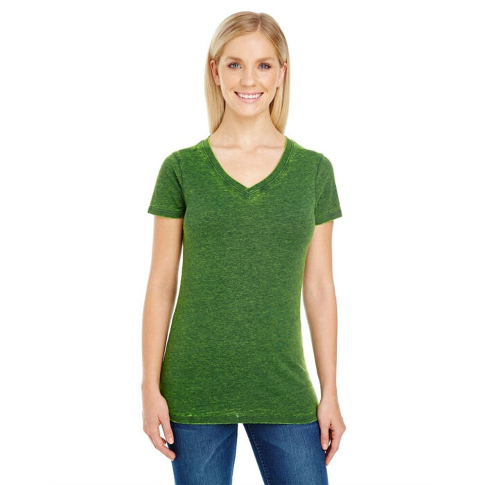 Women's Cross Dye V-Neck T-Shirt Thumbnail