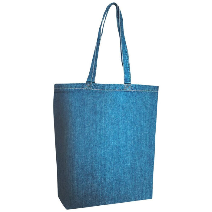 Cotton Denim Gusseted Tote Bag Thumbnail