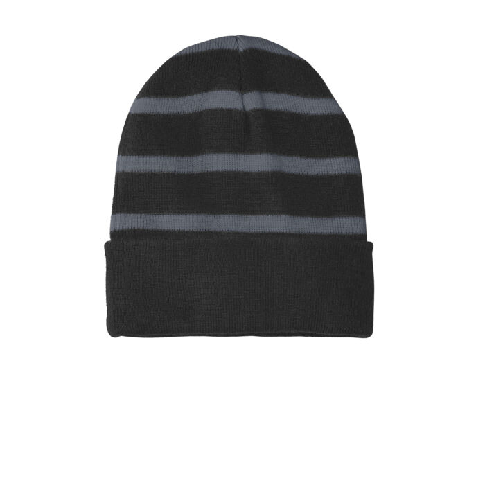 Striped Beanie with Solid Band Thumbnail