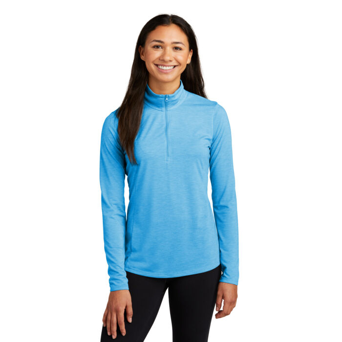 Ladies PosiCharge ® Tri Blend Wicking 1/4 Zip Pullover Thumbnail