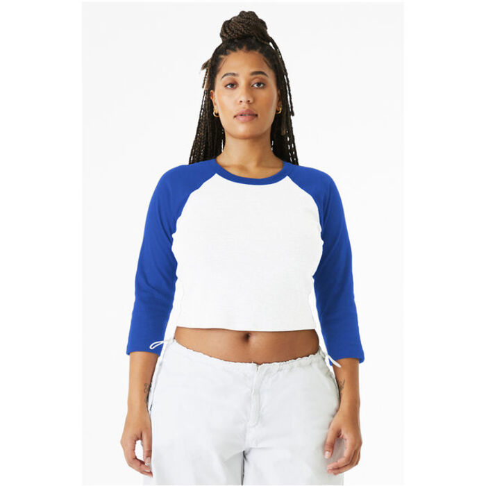 Ladies' Micro Ribbed 3/4 Raglan Baby Tee Thumbnail