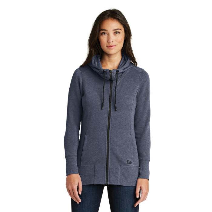 Ladies Tri Blend Fleece Full Zip Hoodie Thumbnail