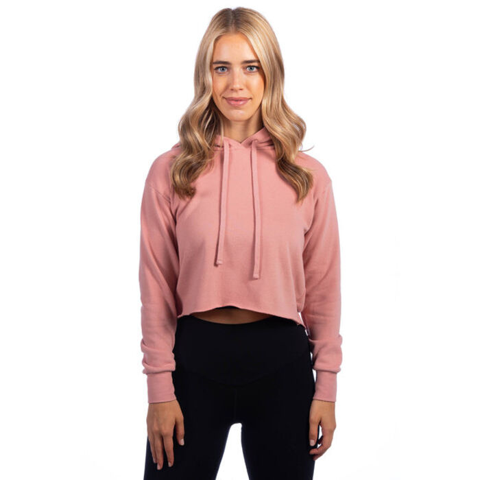 Ladies' Cropped Pullover Hooded Sweatshirt Thumbnail