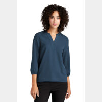 Women's Stretch Crepe 3/4 Sleeve Blouse Thumbnail