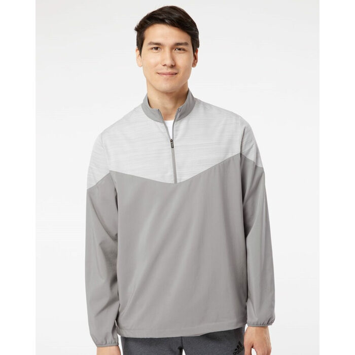 Heather Chevron Quarter-Zip Wind Pullover Thumbnail