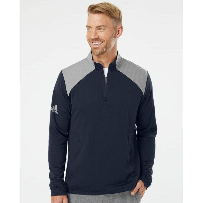 Textured Mixed Media Quarter-Zip Pullover Thumbnail