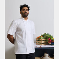 Studded Front Short Sleeve Chef's Jacket Thumbnail