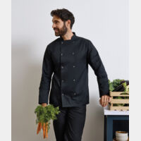 Studded front long sleeve chef's jacket Thumbnail