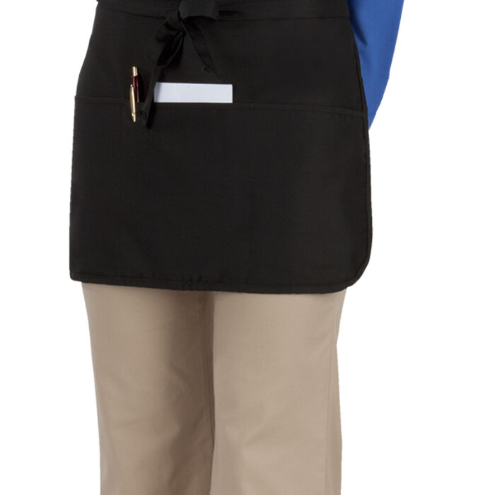Rounded Corner Waist Apron - Black  Thumbnail