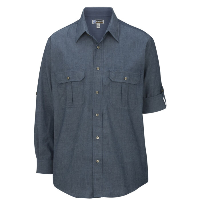 MEN'S CHAMBRAY ROLL-UP SLEEVE SHIRT Thumbnail